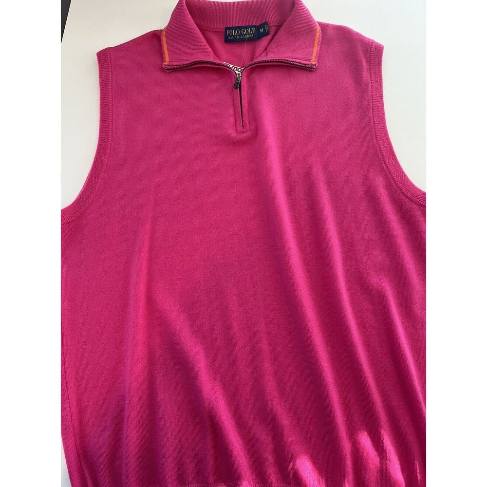 Polo Golf Ralph Lauren Merino Wool Vest Quarter Zip Pullover Vest Medium M